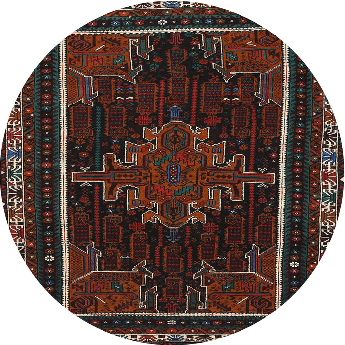 Round Traditional Red Persian Rug, tr1543