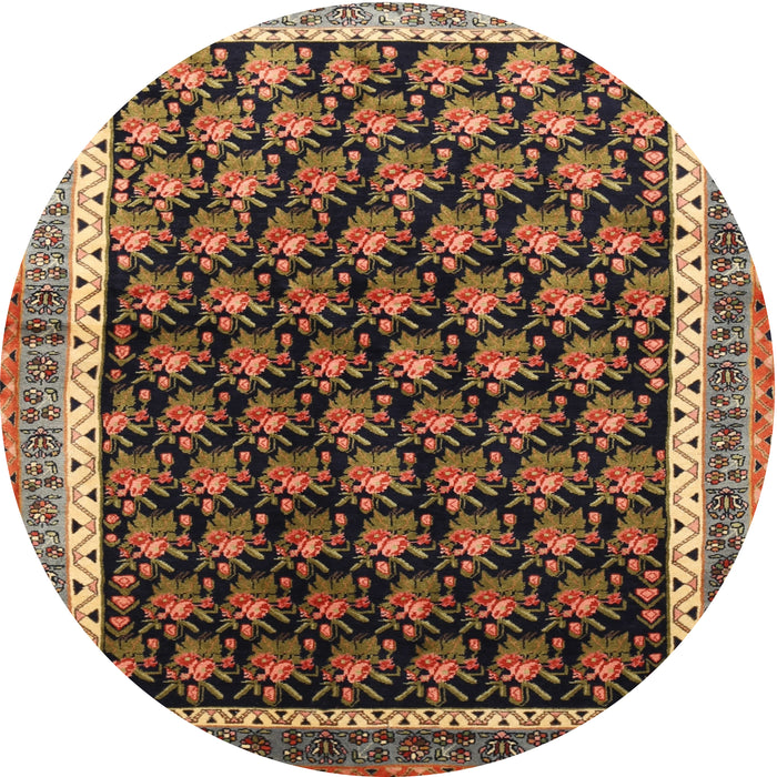 Round Traditional Bronze Brown Persian Rug, tr1545