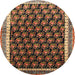 Round Traditional Bronze Brown Persian Rug, tr1545