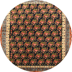 Square Machine Washable Traditional Bronze Brown Rug, wshtr1545