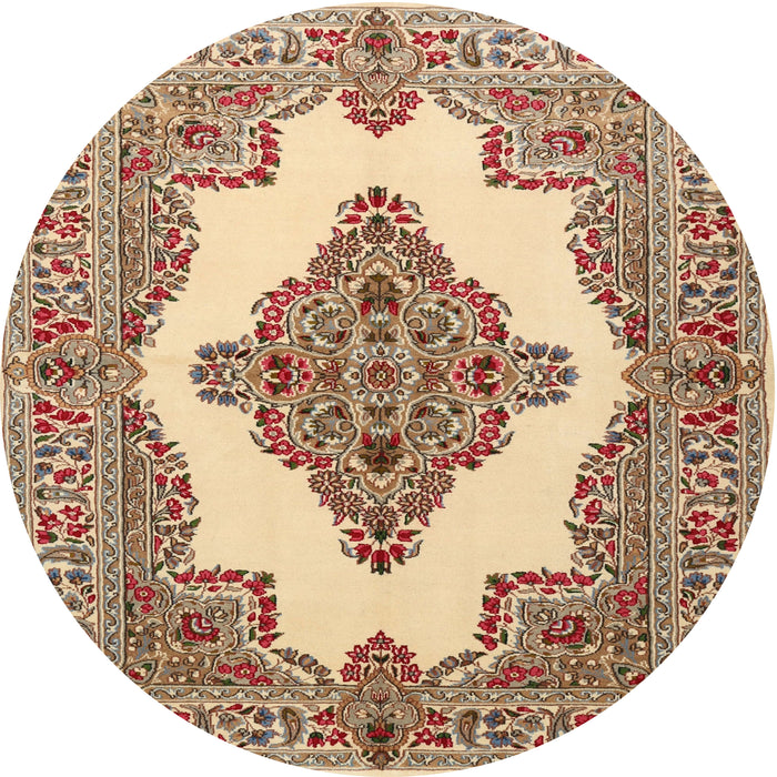 Square Machine Washable Traditional Brown Gold Rug, wshtr1546