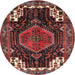 Round Traditional Red Persian Rug, tr154
