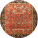 Round Traditional Red Persian Rug, tr1550