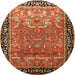 Square Machine Washable Traditional Tomato Red Rug, wshtr1550