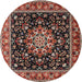 Round Traditional Deep Red Persian Rug, tr1551