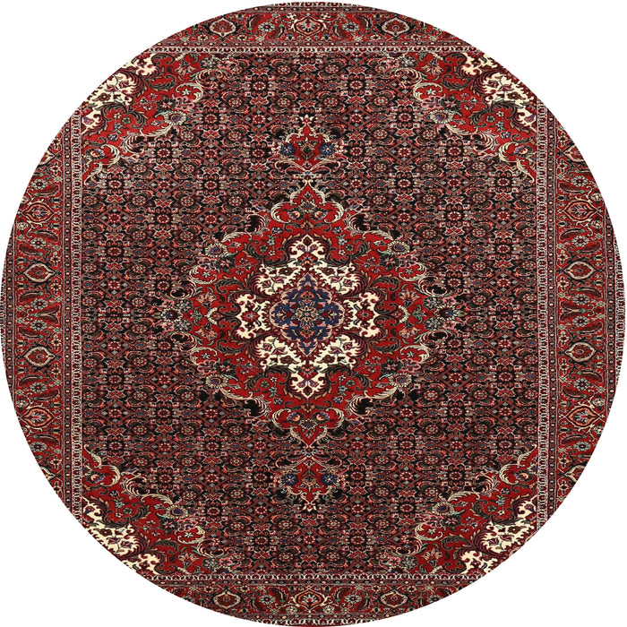 Round Traditional Dark Almond Brown Persian Rug, tr1555
