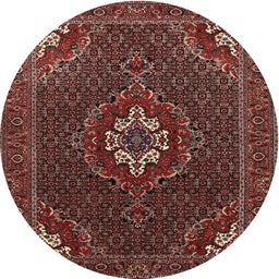 Square Machine Washable Traditional Dark Almond Brown Rug, wshtr1555