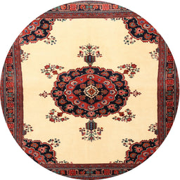 Square Machine Washable Traditional Saffron Red Rug, wshtr1557