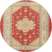 Round Traditional Red Persian Rug, tr1558