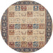 Square Machine Washable Traditional Brown Rug, wshtr1559