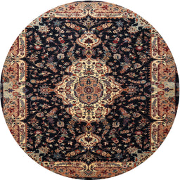 Square Machine Washable Traditional Chocolate Brown Rug, wshtr1561