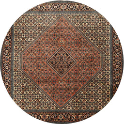 Round Traditional Orange Salmon Pink Persian Rug, tr1566
