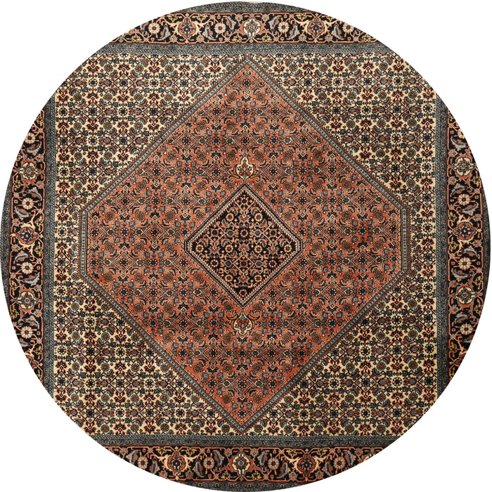 Round Traditional Orange Salmon Pink Persian Rug, tr1566