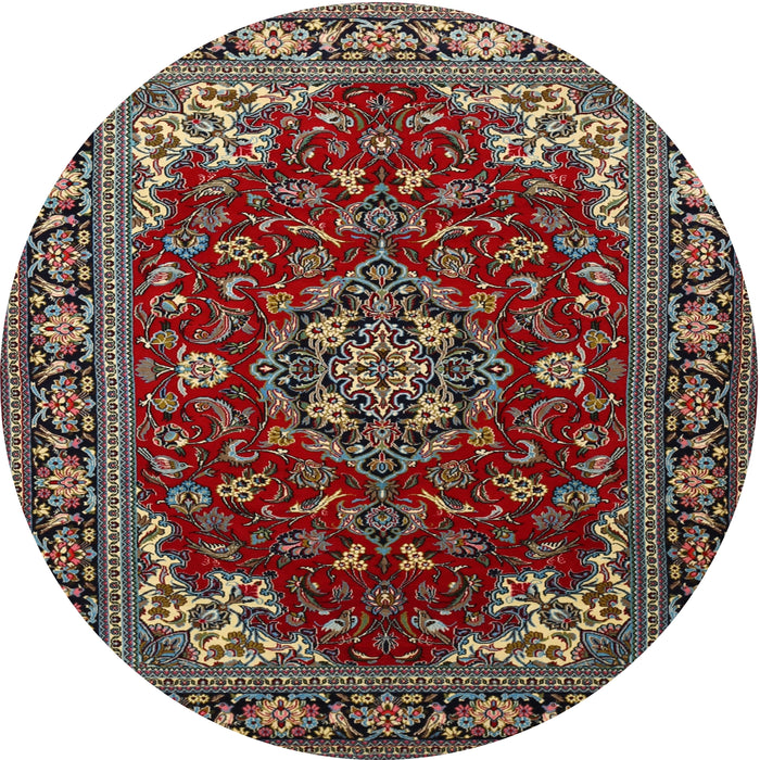 Round Traditional Brown Medallion Rug, tr1567