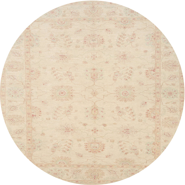Round Traditional Deep Peach Orange Oriental Rug, tr1570