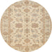 Round Traditional Brown Oriental Rug, tr1571