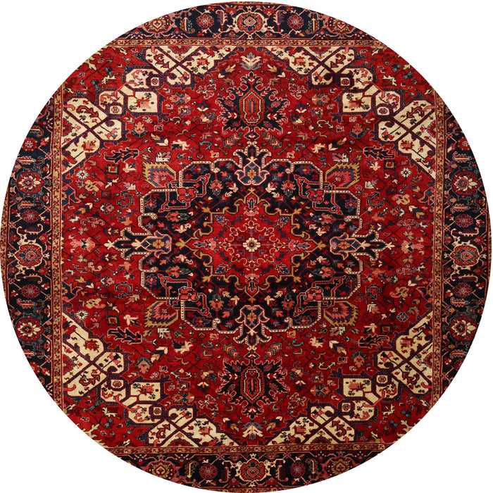 Round Traditional Sienna Brown Persian Rug, tr1573