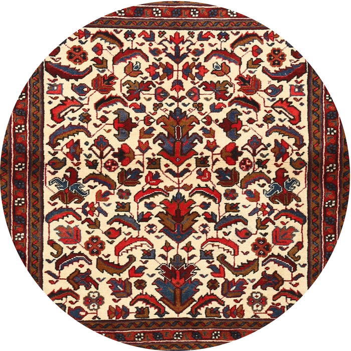 Square Machine Washable Traditional Saffron Red Rug, wshtr1577