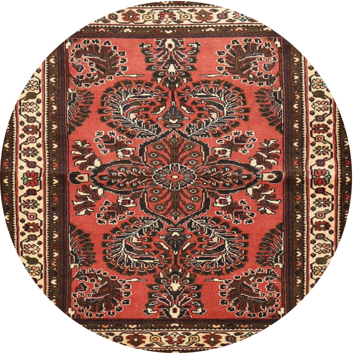 Square Machine Washable Traditional Saffron Red Rug, wshtr1578