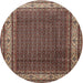 Round Traditional Camel Brown Persian Rug, tr1579