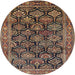Round Traditional Bakers Brown Persian Rug, tr1581