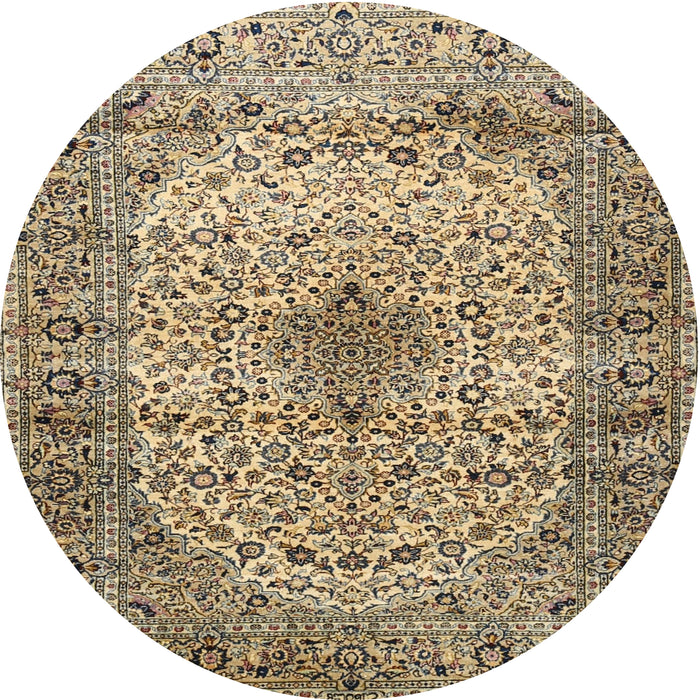 Round Traditional Reddish Brown Medallion Rug, tr1582