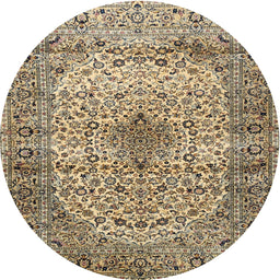 Square Machine Washable Traditional Sepia Brown Rug, wshtr1582