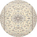 Round Traditional Rosy Brown Pink Medallion Rug, tr1583