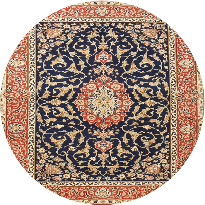 Square Machine Washable Traditional Red Brown Rug, wshtr1584