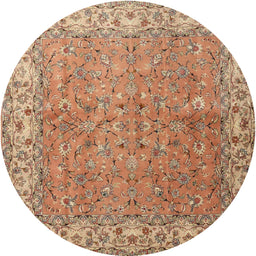 Square Machine Washable Traditional Sand Brown Rug, wshtr1586
