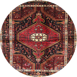Square Machine Washable Traditional Saffron Red Rug, wshtr158