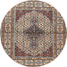 Square Machine Washable Traditional Sepia Brown Rug, wshtr1592