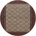 Round Traditional Red Persian Rug, tr1593