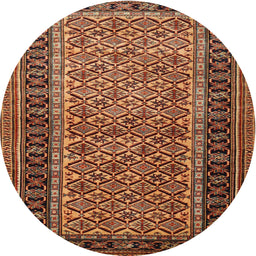 Square Machine Washable Traditional Saffron Red Rug, wshtr1594