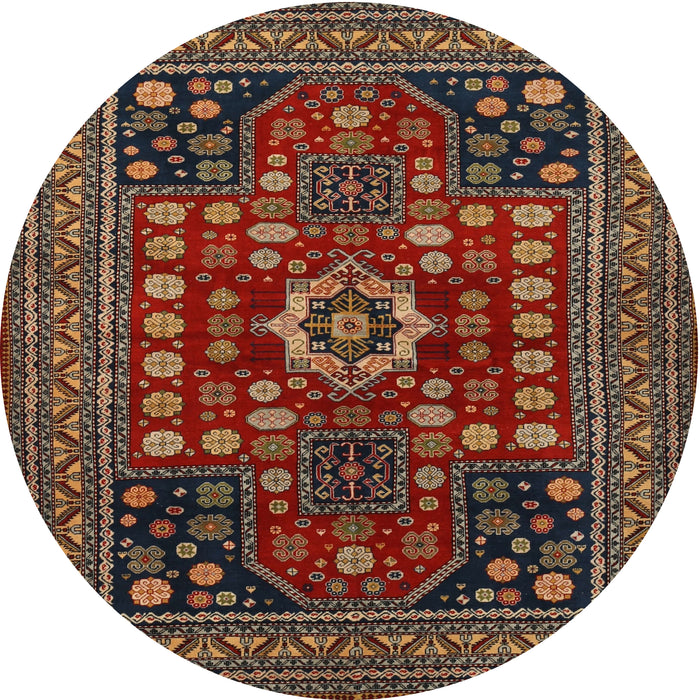 Round Traditional Deep Red Persian Rug, tr1595