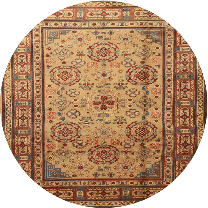 Round Traditional Mahogany Brown Persian Rug, tr1596