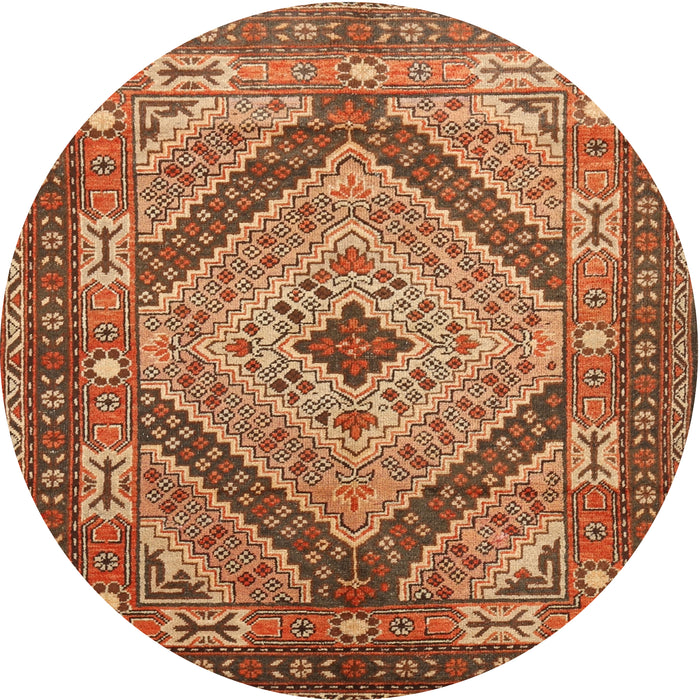 Round Traditional Red Persian Rug, tr1597