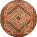 Square Machine Washable Traditional Tomato Red Rug, wshtr1597