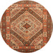 Round Traditional Red Persian Rug, tr1597