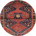 Round Traditional Red Persian Rug, tr159