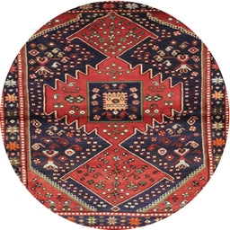 Square Machine Washable Traditional Tomato Red Rug, wshtr159