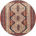 Round Traditional Light French Beige Brown Persian Rug, tr1602