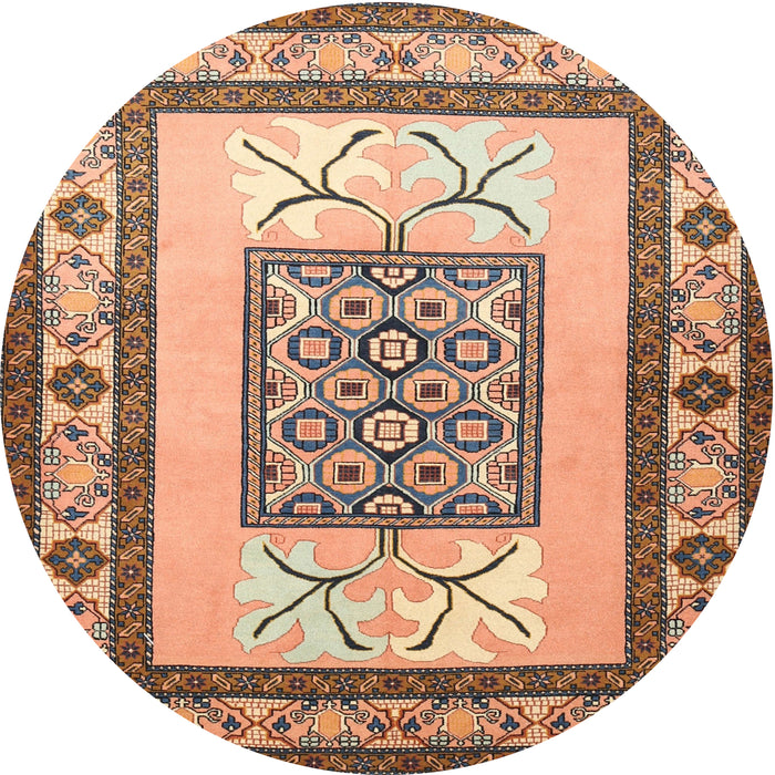 Square Machine Washable Traditional Chestnut Brown Rug, wshtr1604