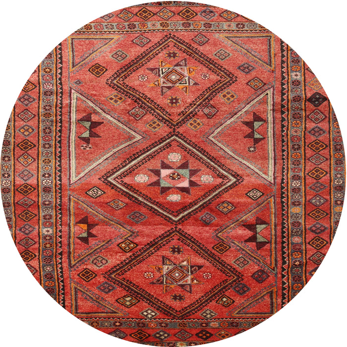 Square Machine Washable Traditional Orange Rug, wshtr1607