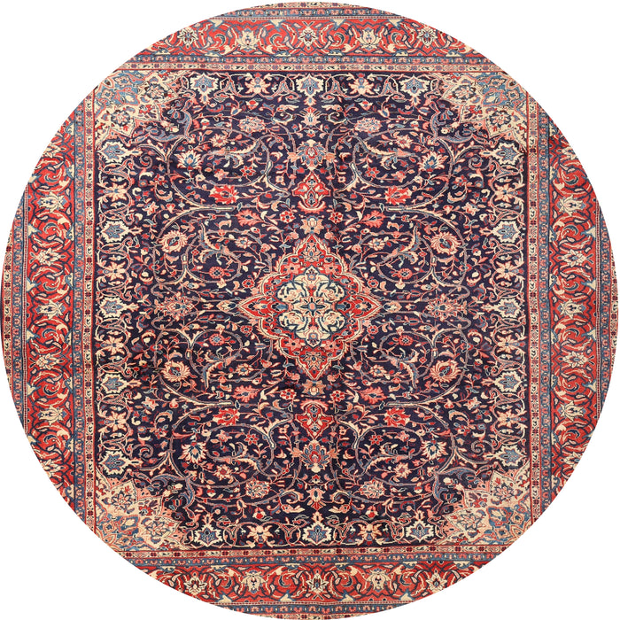 Square Machine Washable Traditional Brown Red Rug, wshtr1610