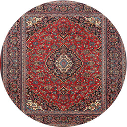 Square Machine Washable Traditional Saffron Red Rug, wshtr1611