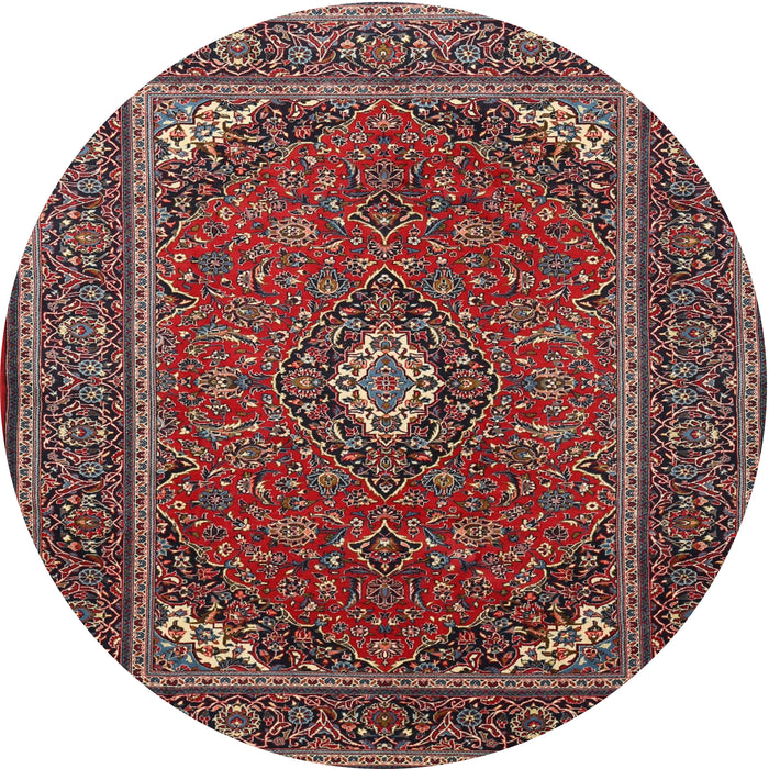 Square Machine Washable Traditional Saffron Red Rug, wshtr1611