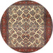 Round Traditional Camel Brown Persian Rug, tr1612