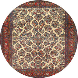 Square Machine Washable Traditional Camel Brown Rug, wshtr1612