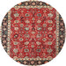 Round Traditional Camel Brown Persian Rug, tr1614